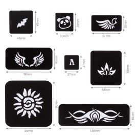 Kesoto Temporary Tattoos Stencils Glitter Tattoo Kit Templates Face Paint Stencils Body Art Stencil Pack for Adults Man Women Kids Teenager 304pcs, 15 Sheets Kesoto Temporary Tattoos Stencils Glitter Tattoo Kit Templates Face Paint Stencils Body Art Stencil Pack for Adults Man Women Kids Teenager 304pcs, 15 Sheets