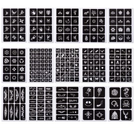 Kesoto Temporary Tattoos Stencils Glitter Tattoo Kit Templates Face Paint Stencils Body Art Stencil Pack for Adults Man Women Kids Teenager 304pcs, 15 Sheets Kesoto Temporary Tattoos Stencils Glitter Tattoo Kit Templates Face Paint Stencils Body Art Stencil Pack for Adults Man Women Kids Teenager 304pcs, 15 Sheets