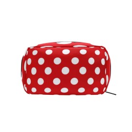 ALAZA Red White Polka Dot Makeup Cosmetic Portable Pouch Bag Organizer Capacity Storage Bag for Women Girls