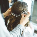 JAKAWIN Bride Wedding Hair Vine Flower Hair Piece Silver Bridal Headpiece Pear Hair Accessories for Women HV054