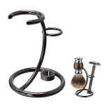 Linkidea Shower Shaving Brush Stand, Safety Razor Holder, Compatible with Vikings Blade Chieftain, Emperor Augustus Razor (Brushed Nickel)