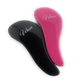 G.B.S Wave Detangling Brush- For Curly, Thick, Natural, Straight, Fine, Wet or Dry Hair No Pain Detangle Hair Comb for Women, Men or Kids No Pain Tangle Free Hair Brush Pack of 2 (1 Black, 1 Pink)