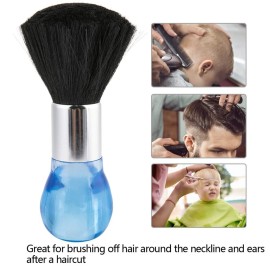 Barber Brush Neck Duster,1969/5000 Professional Hairdressing & Salon Neck Face Duster Brush Hair Cleaning Sweep Hair Brush Comfortable Handle Hairdressing Styling Tool(blue)