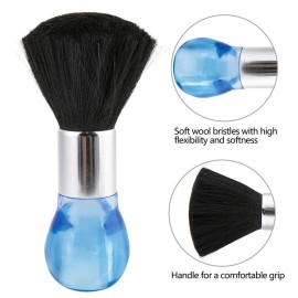 Barber Brush Neck Duster,1969/5000 Professional Hairdressing & Salon Neck Face Duster Brush Hair Cleaning Sweep Hair Brush Comfortable Handle Hairdressing Styling Tool(blue)