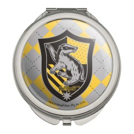 GRAPHICS & MORE Harry Potter Hufflepuff Plaid Sigil Compact Travel Purse Handbag Makeup Mirror