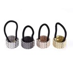 4 PCS Women Opened Circle Hair Elastic Bands Fashion Metal Hair Ties Ponytail Hair Holder Elastic Hair Band Hair Cuff Hair Rope Hair Clips Accessories (D)