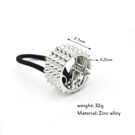 4 PCS Women Opened Circle Hair Elastic Bands Fashion Metal Hair Ties Ponytail Hair Holder Elastic Hair Band Hair Cuff Hair Rope Hair Clips Accessories (D)