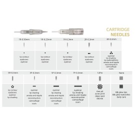 20pcs Permanent Makeup Shading Needles 3RL Eyebrow Shading Needles for Permanent Makeup Machine Pen