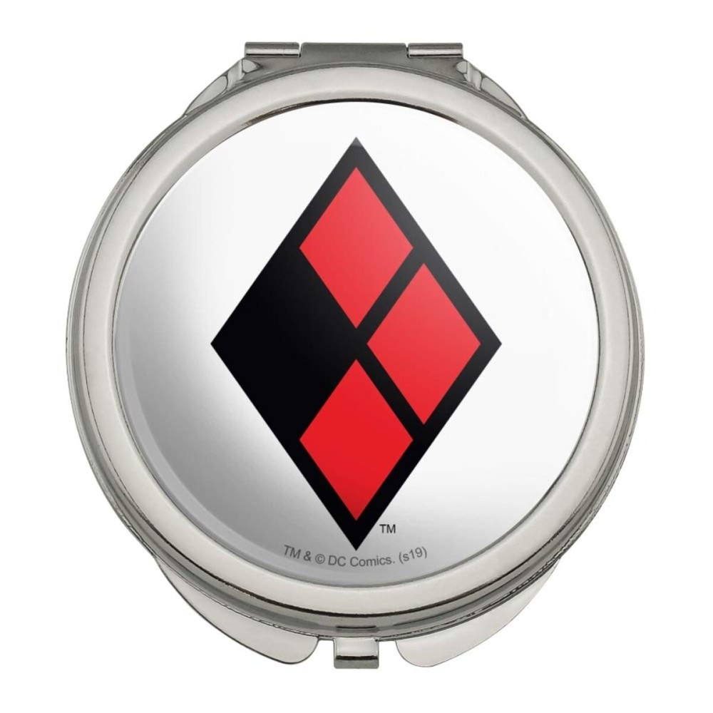 GRAPHICS & MORE Harley Quinn Diamond Logo Compact Travel Purse Handbag Makeup Mirror