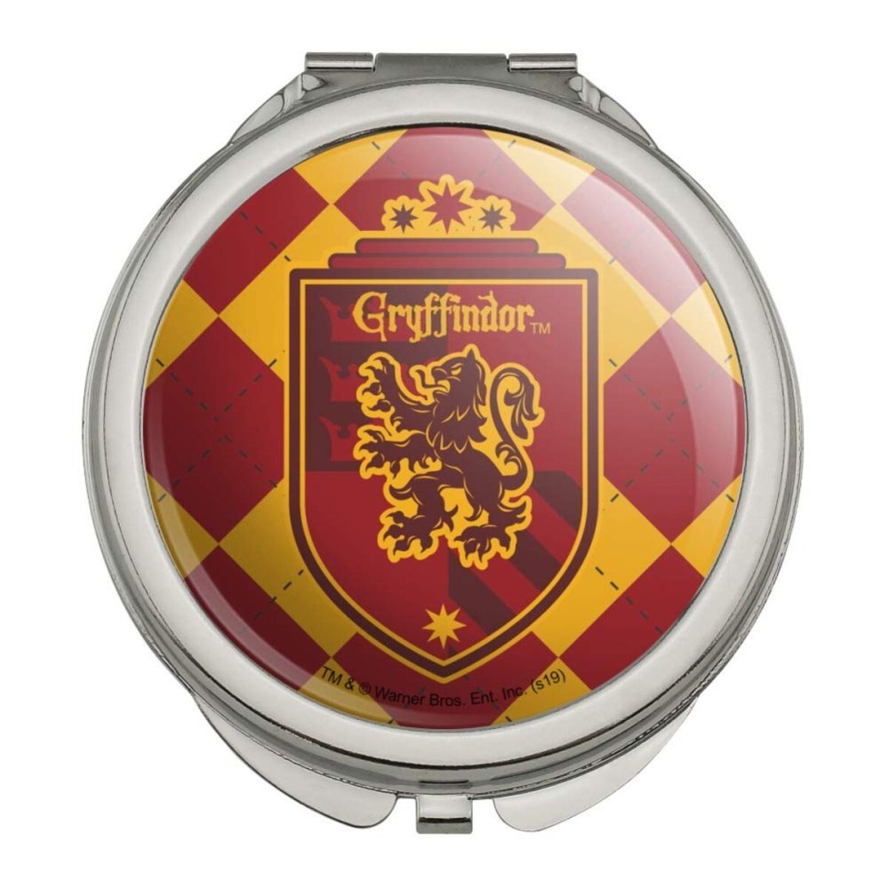 GRAPHICS & MORE Harry Potter Gryffindor Plaid Sigil Compact Travel Purse Handbag Makeup Mirror