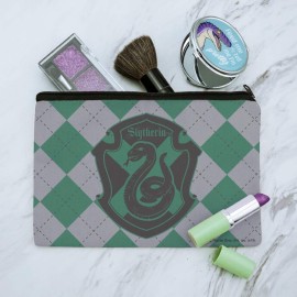 Harry Potter Slytherin Plaid Sigil Makeup Cosmetic Bag Organizer Pouch