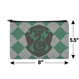 Harry Potter Slytherin Plaid Sigil Makeup Cosmetic Bag Organizer Pouch