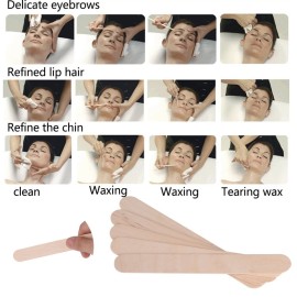 Waxing Stick, 100Pcs/Bag Waxing Stick Spatula Applicator Wooden Spatula Disposable Tongue Depressor