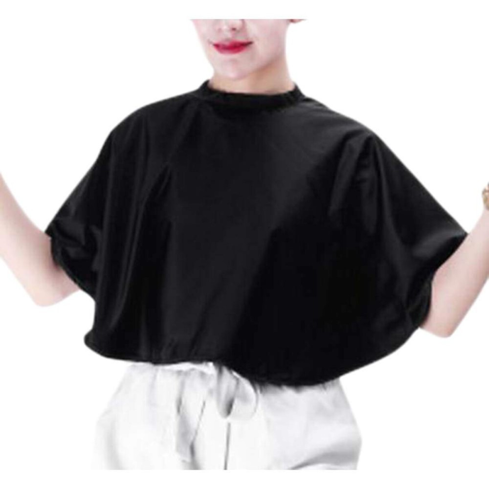 Women Makeup Apron Hair Salon Cape Barber Bib Hair Cutting Apron or Makeup Artist Special Makeup Comb-out Cape(Black)