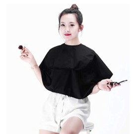 Women Makeup Apron Hair Salon Cape Barber Bib Hair Cutting Apron or Makeup Artist Special Makeup Comb-out Cape(Black)