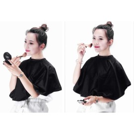 Women Makeup Apron Hair Salon Cape Barber Bib Hair Cutting Apron or Makeup Artist Special Makeup Comb-out Cape(Black)