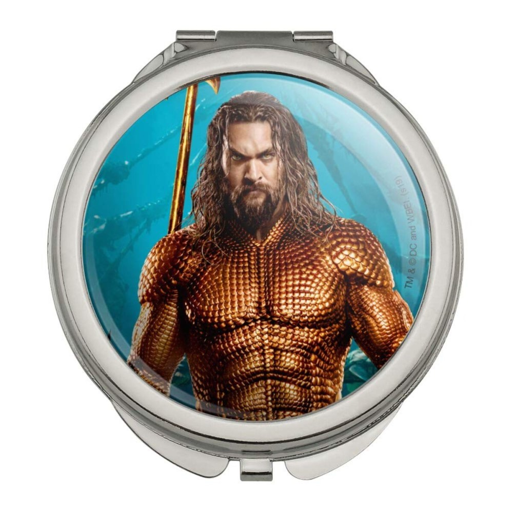 GRAPHICS & MORE Aquaman Movie Jason Mamoa Full Costume Compact Travel Purse Handbag Makeup Mirror