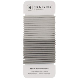 Cyndibands Hair Ties for Gray - 4mm Elastic Ponytail Holders - Match Your Hair Color Bands - 24 Count (Light Silver/Gray)