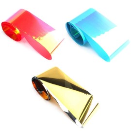 WOKOTO 15 Rolls Glass Foil Nail Art Foil Stickers Tips Laser Solid Color Nail Wraps Decals Manicure Decoration (0.98inchs*39.4inchs)