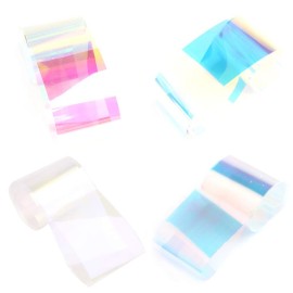 WOKOTO 15 Rolls Glass Foil Nail Art Foil Stickers Tips Laser Solid Color Nail Wraps Decals Manicure Decoration (0.98inchs*39.4inchs)