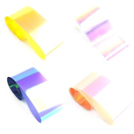 WOKOTO 15 Rolls Glass Foil Nail Art Foil Stickers Tips Laser Solid Color Nail Wraps Decals Manicure Decoration (0.98inchs*39.4inchs)