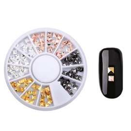 WOKOTO 8 Boxes 3D Geometry Metal Gold Nail Charms For Nail Art Studs Wheels Set Mix-ShapeMetal Nail Jewelry Decorations Sliver Nail Rivet Set 3D Charms With 1pc Tweezers And Wax Pencil WOKOTO 8 Boxes 3D Geometry Metal Gold Nail Charms For Nail Art Studs Wheels Set Mix-ShapeMetal Nail Jewelry Decorations Sliver Nail Rivet Set 3D Charms With 1pc Tweezers And Wax Pencil