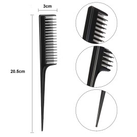 Leinuosen 3 Pcs Triple Teasing Comb Rat Tail Tool Tease Layers Pintail Comb for Women Back Root Teaser Adding Volume Structure Styling(Black) Leinuosen 3 Pcs Triple Teasing Comb Rat Tail Tool Tease Layers Pintail Comb for Women Back Root Teaser Adding Volume Structure Styling(Black)