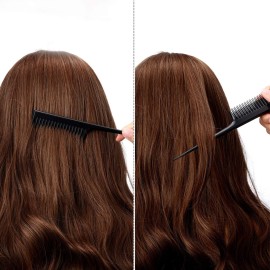Leinuosen 3 Pcs Triple Teasing Comb Rat Tail Tool Tease Layers Pintail Comb for Women Back Root Teaser Adding Volume Structure Styling(Black) Leinuosen 3 Pcs Triple Teasing Comb Rat Tail Tool Tease Layers Pintail Comb for Women Back Root Teaser Adding Volume Structure Styling(Black)