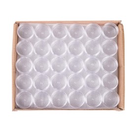 120 PCs 5 Gram Empty Plastic Cosmetic Samples Container for Make Up, Eye Shadow, Nails, Powder, Gems, Beads, Jewelry, Cream Small Clear Pot Jars with Lid