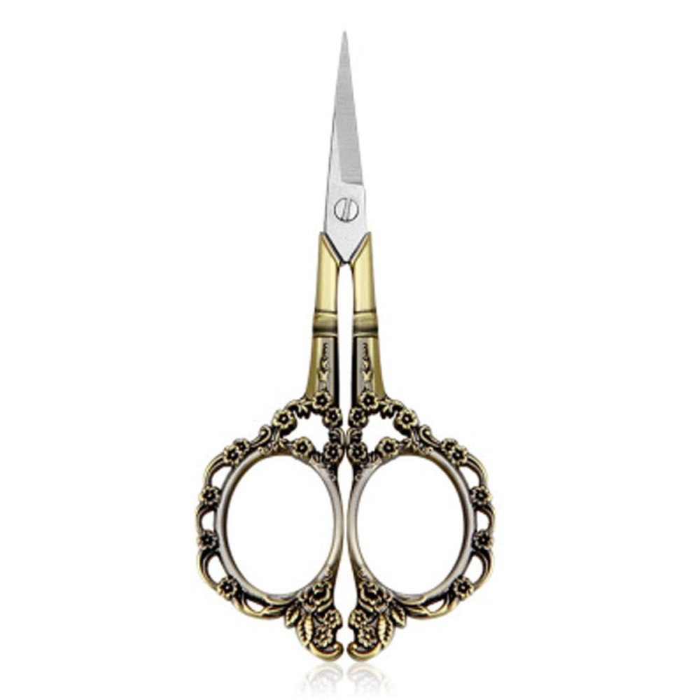 Professional Manicure Scissors, EBANKU Vintage Stainless Steel Cuticle Precision Beauty Grooming for Nail, Facial Hair, Eyebrow, Eyelash, Nose Hair (Bronze)