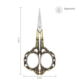 Professional Manicure Scissors, EBANKU Vintage Stainless Steel Cuticle Precision Beauty Grooming for Nail, Facial Hair, Eyebrow, Eyelash, Nose Hair (Bronze)