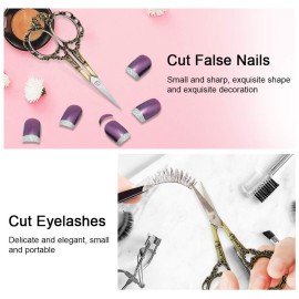 Professional Manicure Scissors, EBANKU Vintage Stainless Steel Cuticle Precision Beauty Grooming for Nail, Facial Hair, Eyebrow, Eyelash, Nose Hair (Bronze)