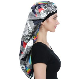 Alnorm Extra Large Satin Bonnet for Sleeping Sleep Bonnet Double Layer