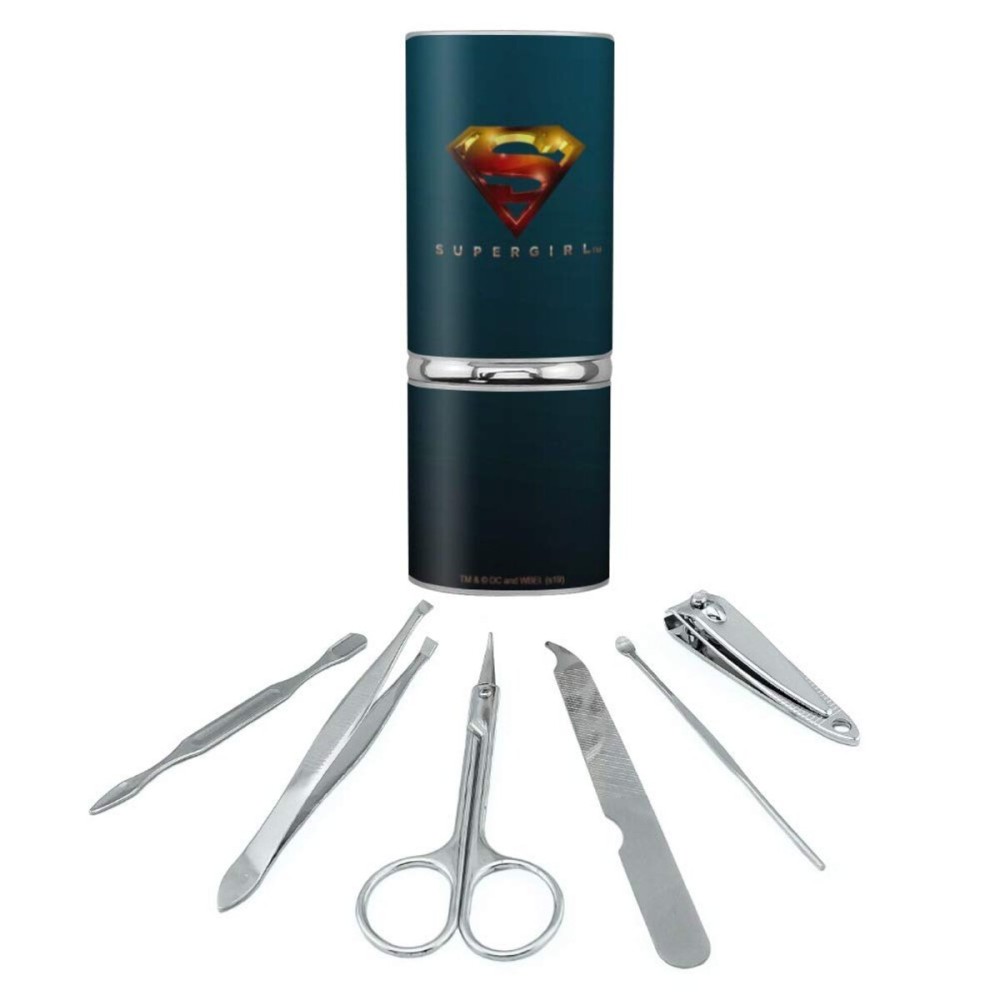 Supergirl TV Series Logo Stainless Steel Manicure Pedicure Grooming Beauty Care Travel Kit