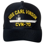 Artisan Owl United States Navy USS Carl Vinson CVN-70 Supercarrier Ship Emblem Patch Hat - Adjustable Baseball Cap (Navy Blue)