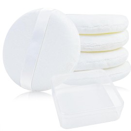 5 Pack Extra Large Body Powder Puff and Container, Soft Cotton 4.13 Inch Dusting Puffs with Washable Round Container for Woman Baby Body Face Loose Powder 5 Pack Extra Large Body Powder Puff and Container, Soft Cotton 4.13 Inch Dusting Puffs with Washable Round Container for Woman Baby Body Face Loose Powder