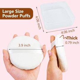 5 Pack Extra Large Body Powder Puff and Container, Soft Cotton 4.13 Inch Dusting Puffs with Washable Round Container for Woman Baby Body Face Loose Powder 5 Pack Extra Large Body Powder Puff and Container, Soft Cotton 4.13 Inch Dusting Puffs with Washable Round Container for Woman Baby Body Face Loose Powder