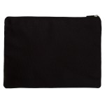 Solid Canvas Cosmetic Bag Make Up Clutch Bag (10.5W x 7.5H, Solid Canvas Black)