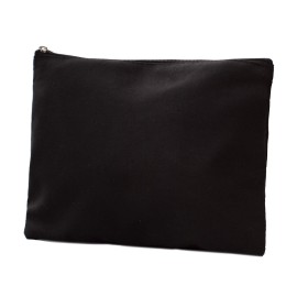 Solid Canvas Cosmetic Bag Make Up Clutch Bag (10.5W x 7.5H, Solid Canvas Black) Solid Canvas Cosmetic Bag Make Up Clutch Bag (10.5W x 7.5H, Solid Canvas Black)