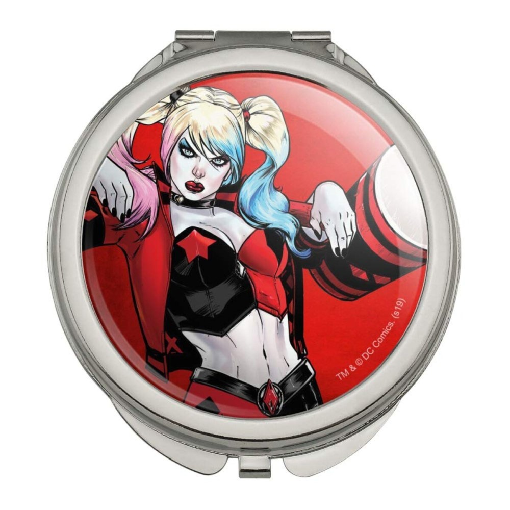 GRAPHICS & MORE Harley Quinn Character Compact Travel Purse Handbag Makeup Mirror