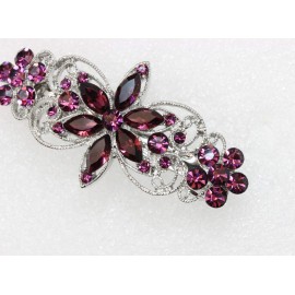 Faship Gorgeous Purple Rhinestone Crystal Flora Hair Barrette Clip Faship Gorgeous Purple Rhinestone Crystal Flora Hair Barrette Clip
