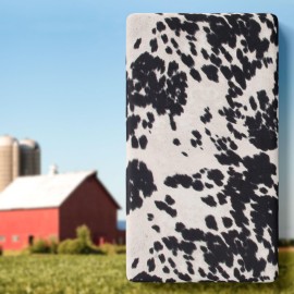 Black Cow Print Baby Fitted Crib Sheet Western Cowboy Boho Cowhide Highland Soft Farmhouse Gender Neutral Animal Print