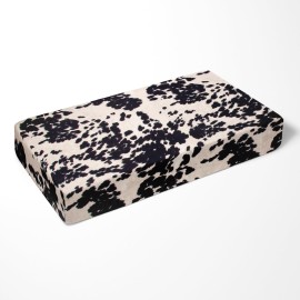 Black Cow Print Baby Fitted Crib Sheet Western Cowboy Boho Cowhide Highland Soft Farmhouse Gender Neutral Animal Print