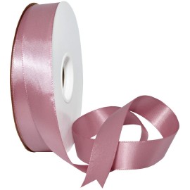Morex Ribbon Double Face Satin Ribbon 7/8 X 50 YD Rosy Mauve Ribbon for Gift Wrapping, Birthday Gift Cards, Satin Dress for Women, Silk Ribbons for Crafts, Wedding Gifts for Couple