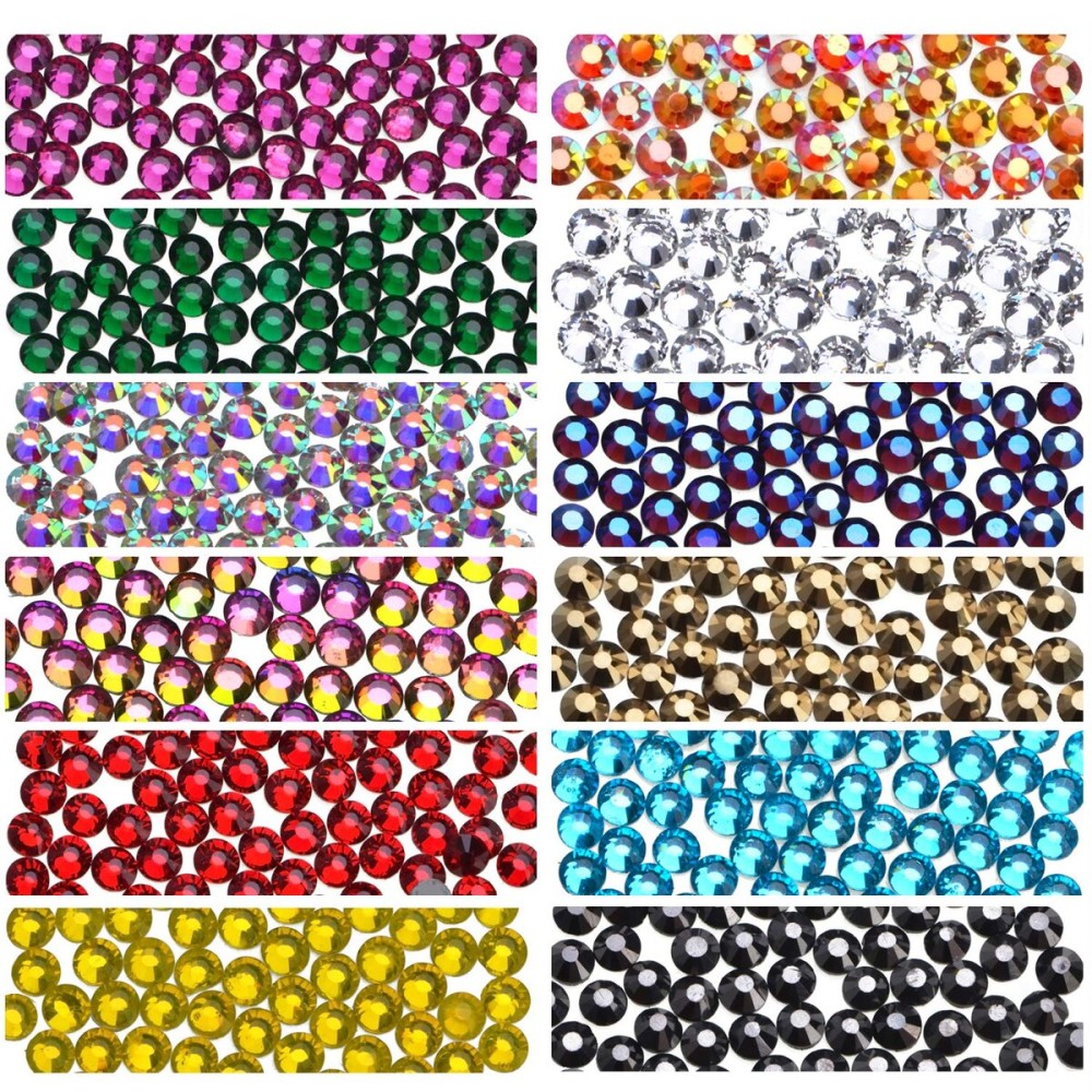 4200Pcs Hotfix Rhinestones Round Shape Flatback Crystal Glass Flatback Nail Art (12 Mixed Colors, 3mm SS10) 4200Pcs Hotfix Rhinestones Round Shape Flatback Crystal Glass Flatback Nail Art (12 Mixed Colors, 3mm SS10)