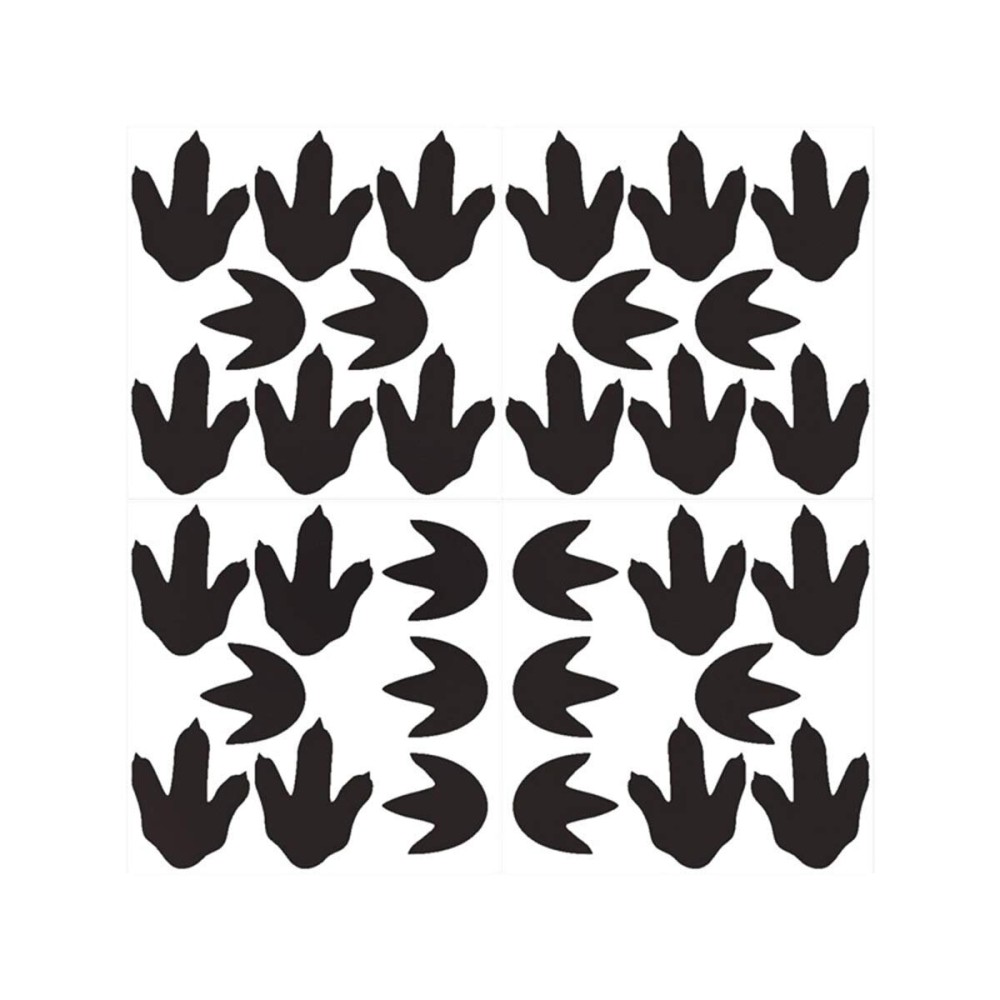 Bamsod Dinosaur Footprints Wall Stickers 32pcs Dinosaur Tracks Decals Dinosaur Decor Baby Nursery Decals Removable Peel and Stick Vinyl Decals