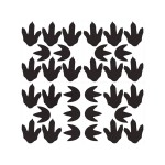 Bamsod Dinosaur Footprints Wall Stickers 32pcs Dinosaur Tracks Decals Dinosaur Decor Baby Nursery Decals Removable Peel and Stick Vinyl Decals