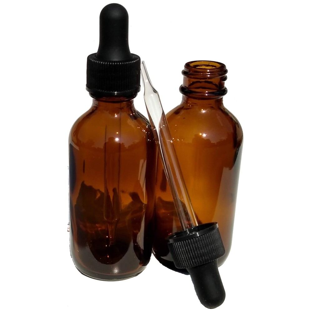 Dropper Stop 2oz Amber Glass Dropper Bottles (60mL) with Tapered Glass Droppers - Pack of 2 Dropper Stop 2oz Amber Glass Dropper Bottles (60mL) with Tapered Glass Droppers - Pack of 2