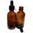 Dropper Stop 2oz Amber Glass Dropper Bottles (60mL) with Tapered Glass Droppers - Pack of 2