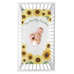 Sweet Jojo Designs Yellow, Green and White Sunflower Boho Floral Girl Baby or Toddler Nursery Fitted Crib Sheet - Farmhouse Watercolor Flower, You are My Sunshine